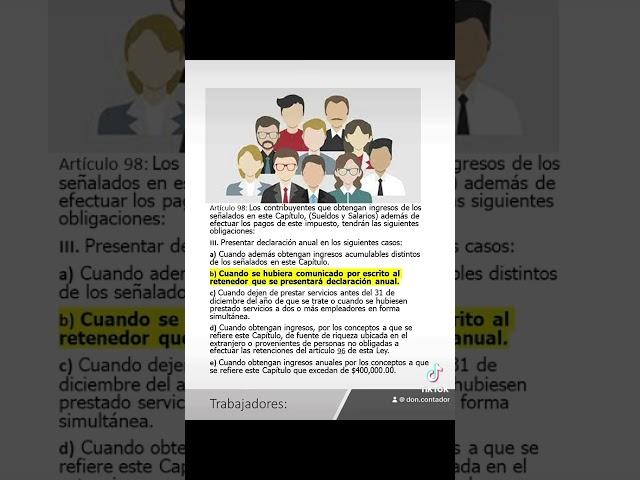 Recuerda que si pretendes presentar declaración anual debes informar a tu patrón