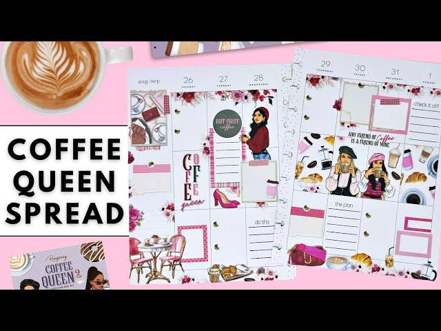 PLAN WITH ME | COFFEE QUEEN 2 SPREAD @rongrongdevoeillustration