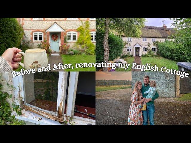 Before and after renovating my 300 year old thatched cottage in England