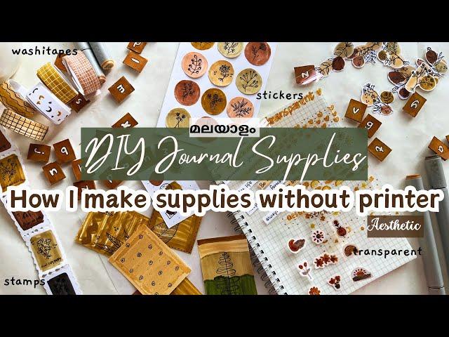 DIY HANDMADE VINTAGE AESTHETIC JOURNAL SUPPLIES WITHOUT PRINTER | AESTHETIC JOURNALING MALAYALAM |