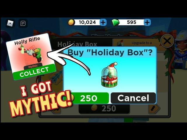 Spending ALL My Coins Unboxing Holiday Box in ROBLOX: MURDER PARTY!