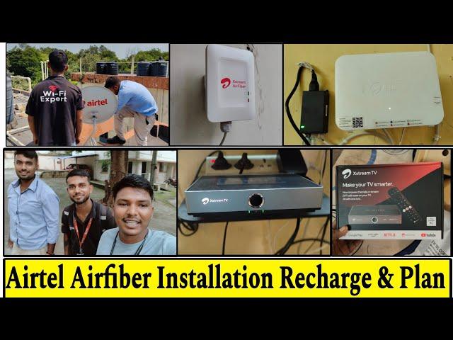 Airtel Xsteam Airfiber full installation Process Connection,Recharge,Plan & Speed #airtel #wifi