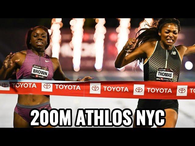 Brittany Brown Surprises Gabby Thomas in 200m at Athlos NYC Women Only Event