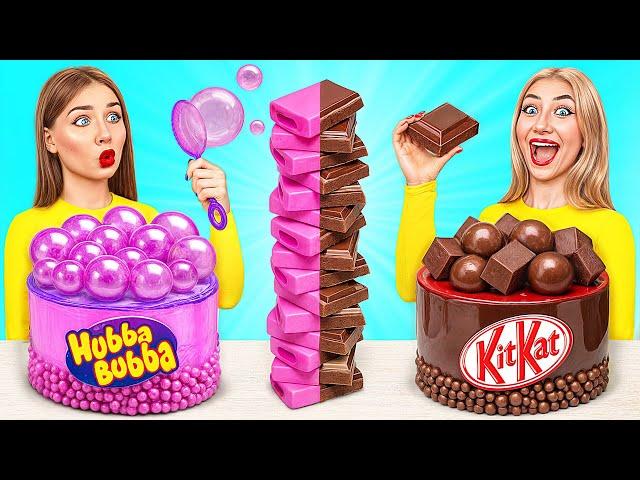 Bubble Gum vs Chocolate Food Challenge | Funny Moments by Super Hyper DO