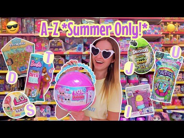 A-Z *SUMMER ONLY* MYSTERY TOYS SHOPPING CHALLENGE!!️️ (WORLD'S BIGGEST TOY STORE!!🫢)