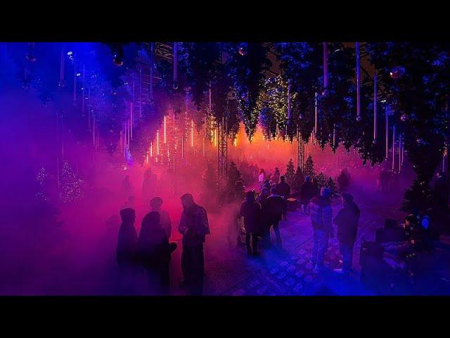 Tinsel, trees and techno beats: Christmas light show inspired by nightclub culture opens in Berlin