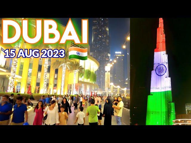 Indian Flag on Burj Khalifa  |4K| indian Independence day in DUBAI-UAE 2023