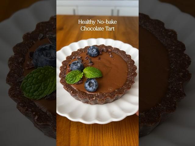 Healthy No-bake Chocolate Tart 🫐️