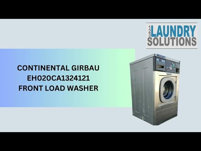 Continental Girbau Front Load Washer EH020CA1324121 Coin Op 20LB,120V 60Hz, Serial # 1432488A08