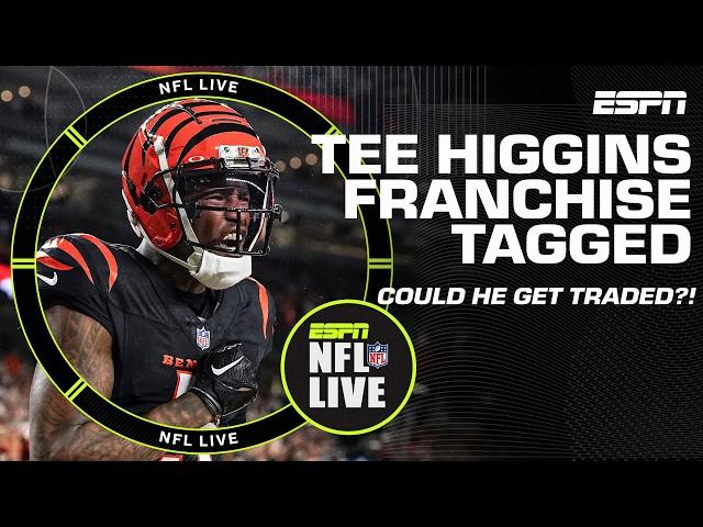 Bengals franchise tag Tee Higgins  When will he get a long-term deal?!  | NFL Live