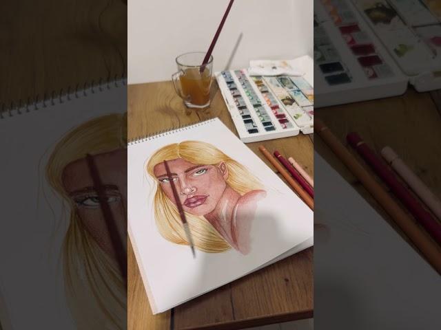 Watercolor portrait painting #shorts #illustration