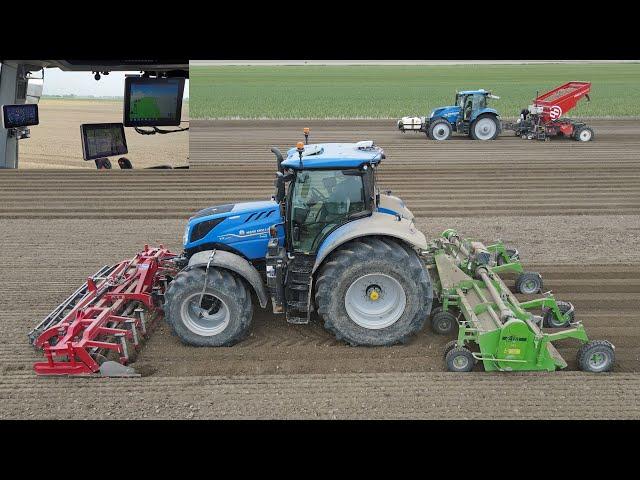 Potato planting with New Holland T7.190 and T7.270 Cultivating using Raven Precision GPS