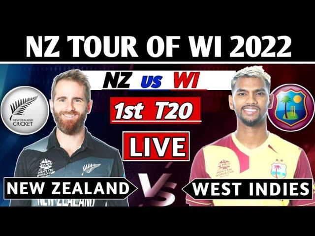 NEW ZEALAND VS WEST INDIES 1ST T20 LIVE COMMENTARY & SCORES | NZ VS WI T20 MATCH LIVE 2022