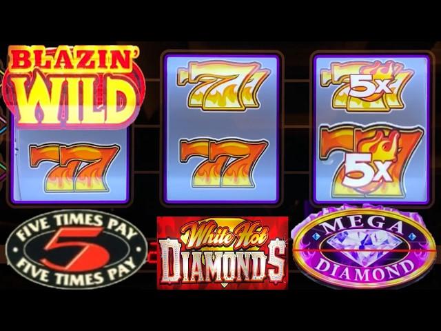 NICE WINS! White Hot Diamonds comes through again! Black & white 5 Times Pay! Mega Diamond slot play