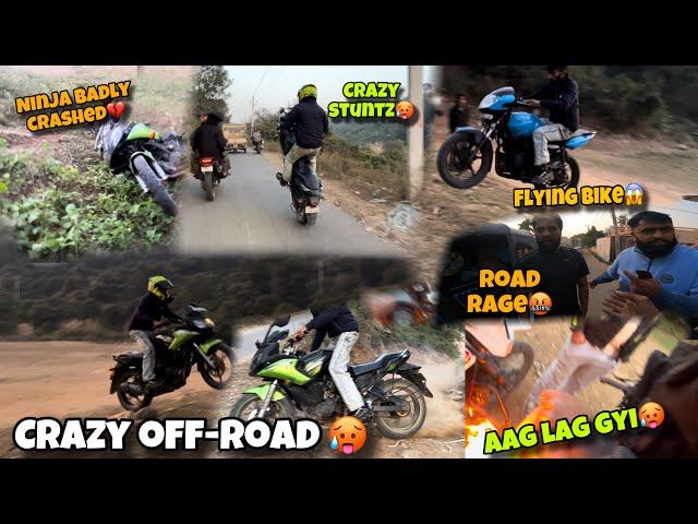 @aalyanvlogs1299 offroad gone wrongninja badly crashedbike ma aag lga di road rage  #roadrage