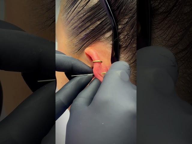  GOLD HELIX PIERCING #helixpiercing