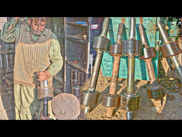 Genius Old Man Making Drum Boring Brake In Local Workshop.