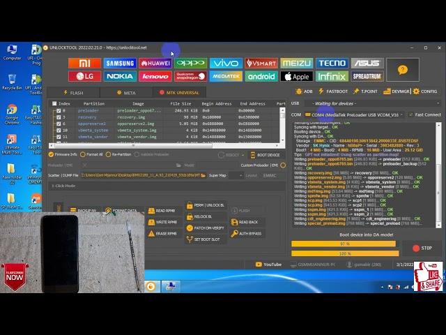 Realme C12 RMX2189 Dead Auto Restart Hang On Logo Flashing CM2 Unlock Tool Scatter File