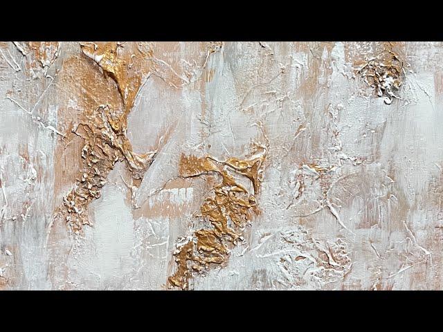 Easy Textured Abstract Painting | How to use Modeling Paste and Crackle Paste