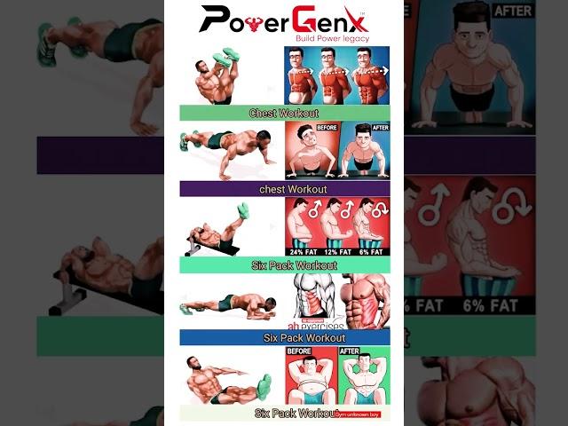 Chest workout | Abs workout | Shorts | PowerGenX