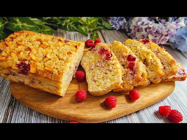 Oats, Apple, Yogurt and Raspberries! Delicious and Easy Diet Cake Recipe!