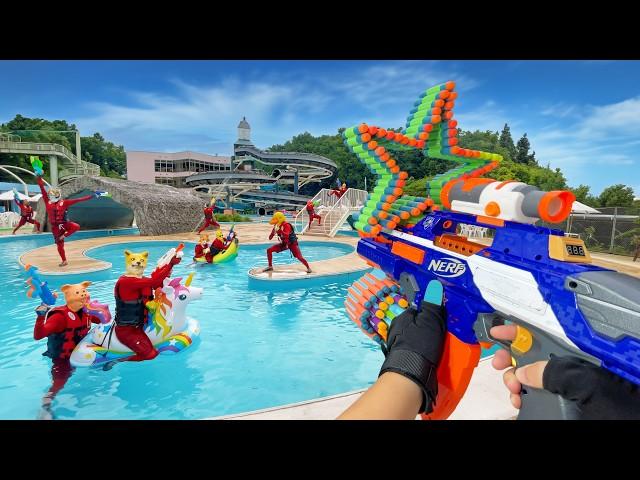 Nerf War | Water Park & Spa Battle 31 (Nerf First Person Shooter)