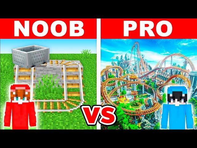 Minecraft NOOB vs PRO: MONTAÑA RUSA Más Increíble en Reto de Construcción