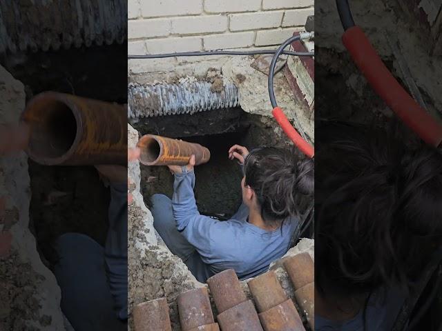 Watch as paola installs hybrid piers to fix foundation problems in irving texas #foundationrepair