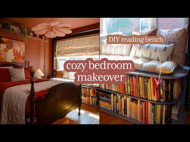 *Moody* Bedroom Makeover With DIY Reading Window Bench
