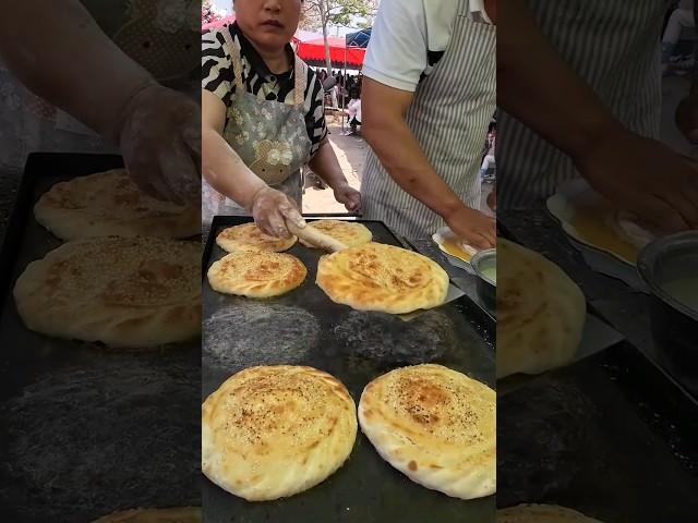 河南农村大集 烧饼 #fair #streetfood #chinamarket