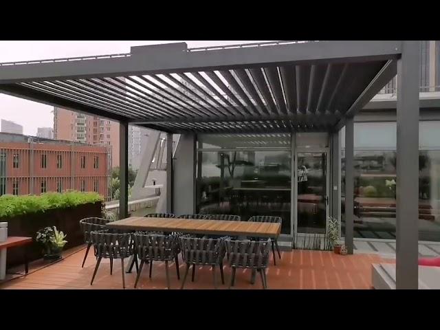 Aluminium Pergola Waterproof Louver Roof System Kits Outdoor Gazebo Garden Bioclimatic