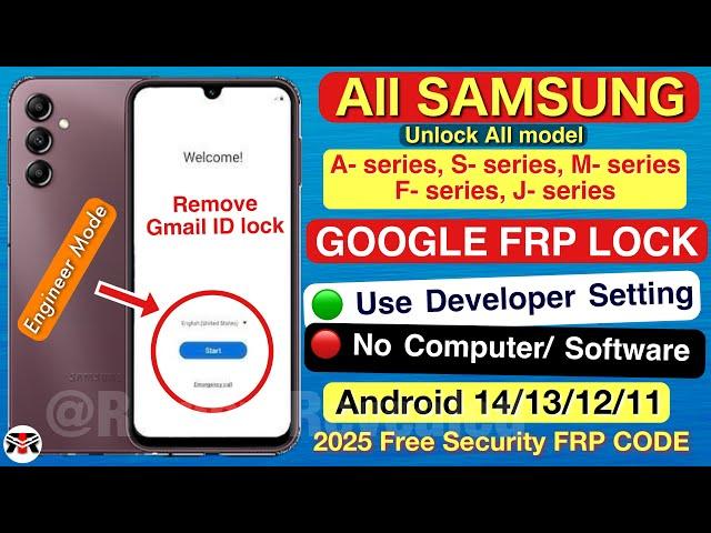 No TalkBack 2025  All SAMSUNG FRP BYPASS ANDROID 12/13/14 || No Need Code *#0*#