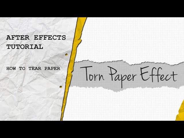 After Effects Tutorial: Torn Paper Effect
