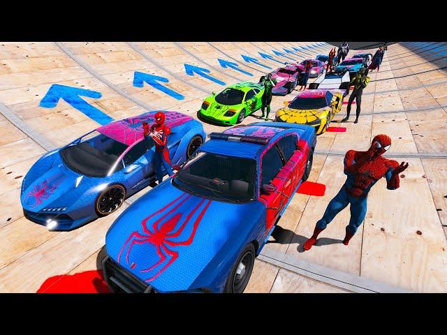 Reuniting Old Cars Onegamesplus GTA V Race time Ramps Challenge Spiderman car Police