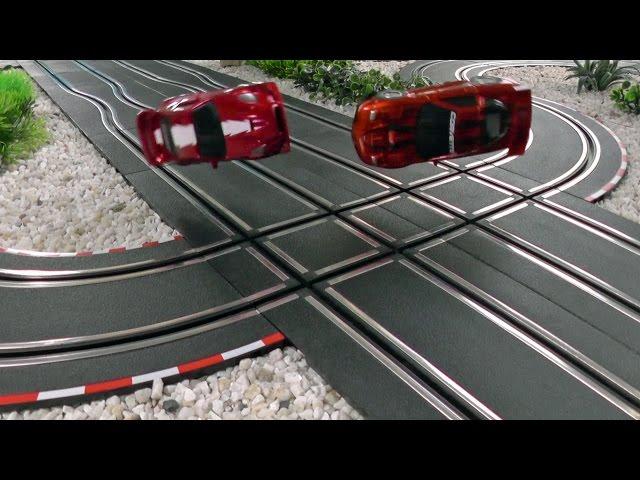 Kick 'em out! Heavy crash scenes on a four lane CARRERA GO!!! track.