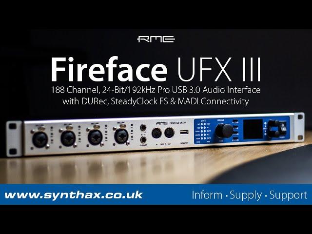 RME Fireface UFX III Overview: 188-Channel USB 3.0 Audio Interface with MADI, DURec & SteadyClock FS