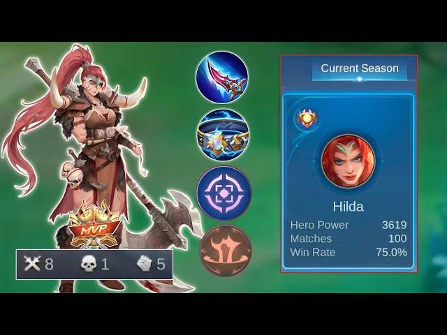 100 Matches Playing Hilda Only (Solo Rank) | Top Global Hilda Gameplay | Mlbb