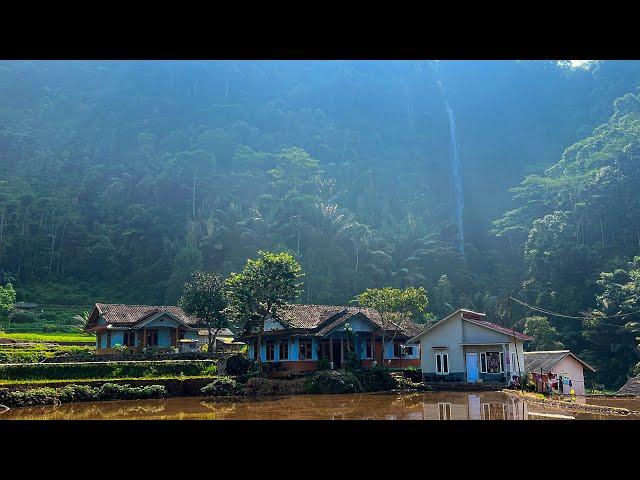 Rumah Ditengah Sawah, Eh Dibelakangnya Ada Air Terjun. Udara Sejuk, Bikin Betah. Cianjur Punya Ini