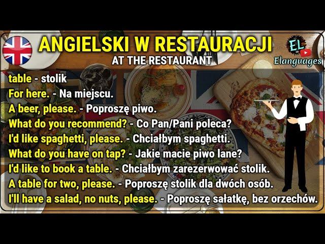 Angielski w restauracji zwroty i słówka po angielsku - At the restaurant English