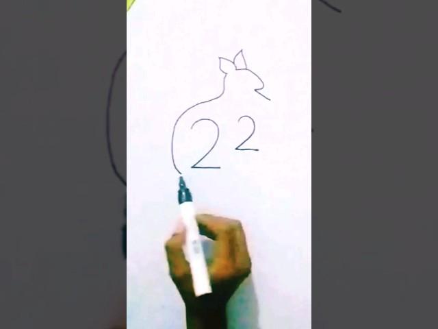 Squirrel drawing from 22 number| easy drawing | Number drawing| #shorts #viral