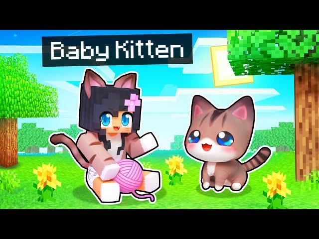 Playing as a BABY KITTEN In Minecraft!