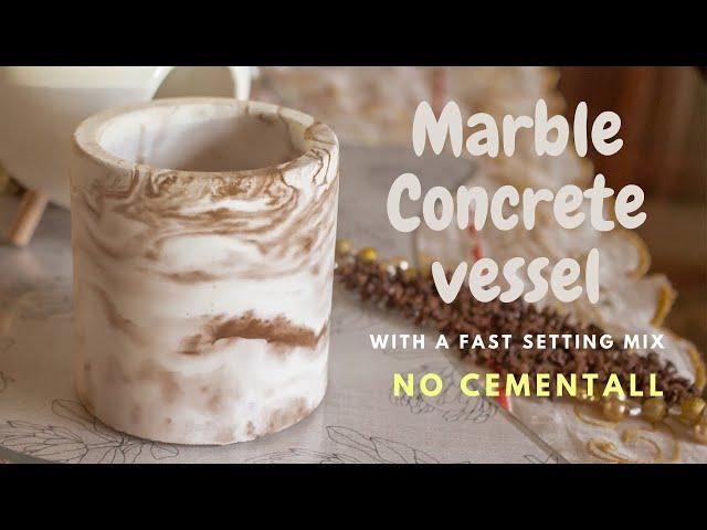 DIY Marble concrete candle vessel with fast setting mix ! No CementAll.