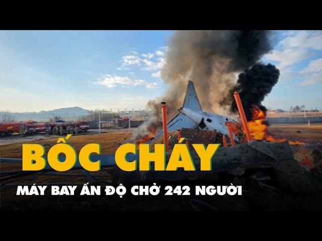 Máy bay Ấn Độ chở 242 người bốc cháy