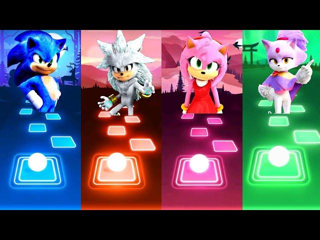 Sonic Hedgehog vs Silver Hedgehog vs Amy Hedgehog vs Rouge Hedgehog | Tiles Hop EDM Rush