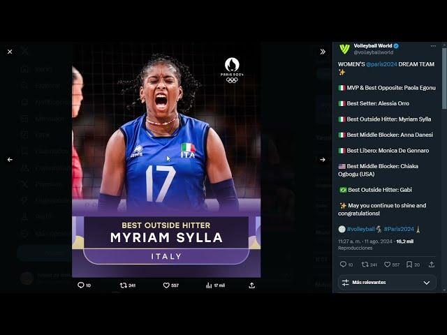 Voleibol Femenino Juegos Olímpicos 2024, Oro Femenino: Italia Campeon Olimpico