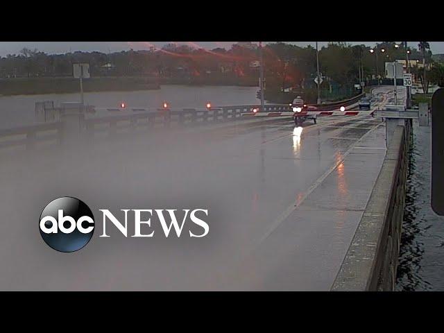 Motorcyclist survives drive on raised drawbridge in Florida