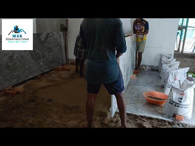 HOW TO  INSTALLATION 3×11 SIZE GRANITE FLOORING||LIVING ROOM FLOORING||MSK CONSTRUCTION