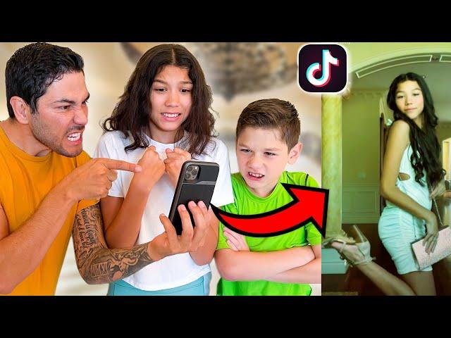 STRICT SON & DAD REACT TO 13 YEAR OLD'S TIKTOK VIDEOS !! **EXPOSED** | Familia Diamond