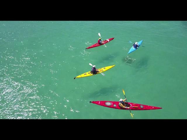 Drone footage of Perth Kayak group paddling from South Beach