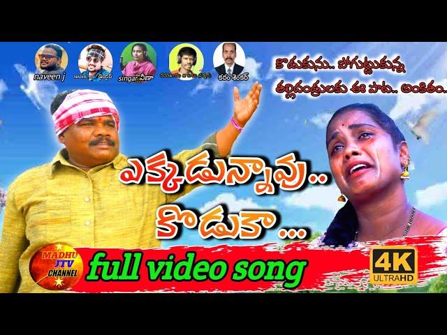 Ekkadunnavo Koduka | Latest Emotional Video Song | Veena Singer | S Balu | Madhu J Tv | 2022